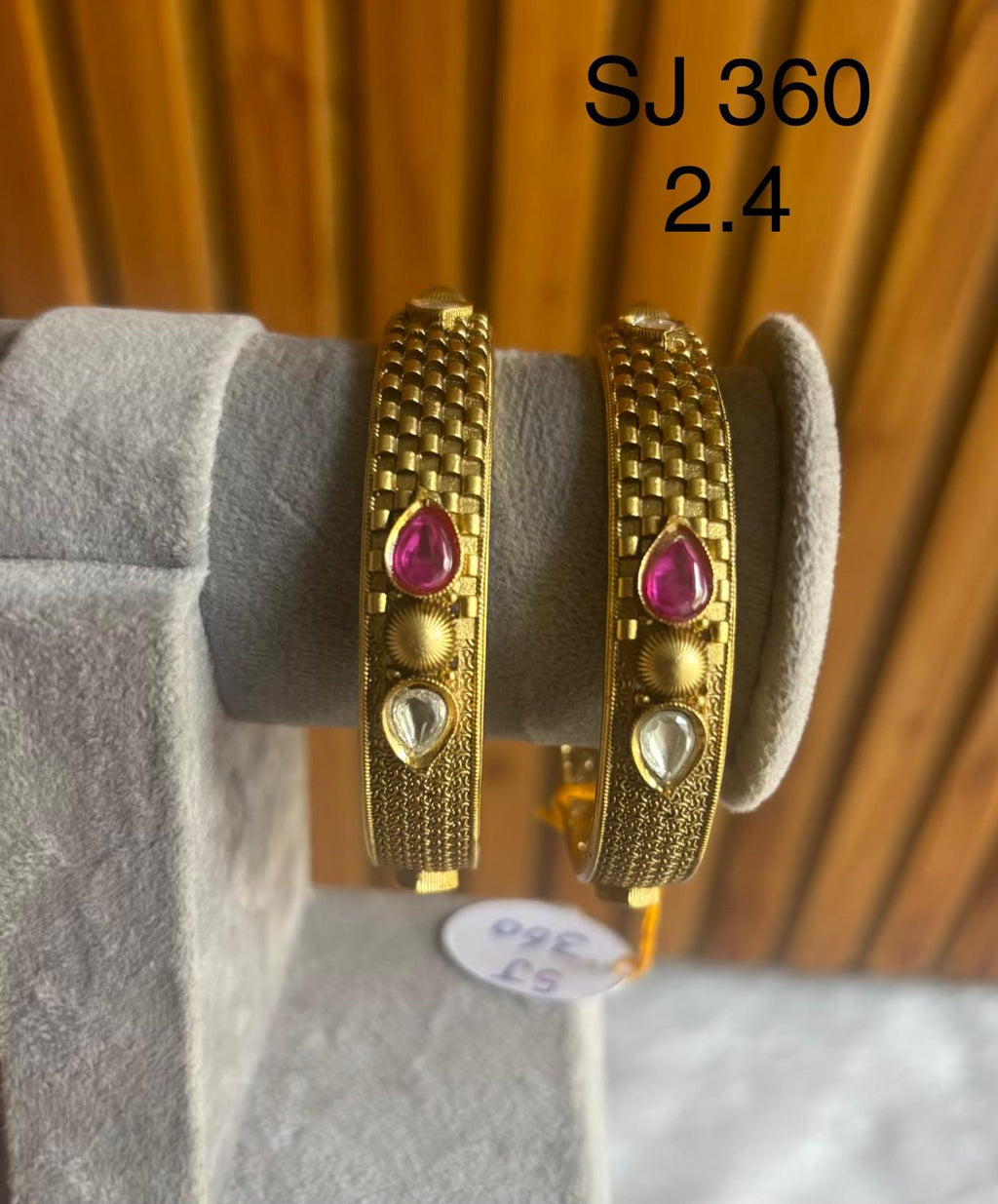 Antique Red Teardrop Bangles — original product photograph