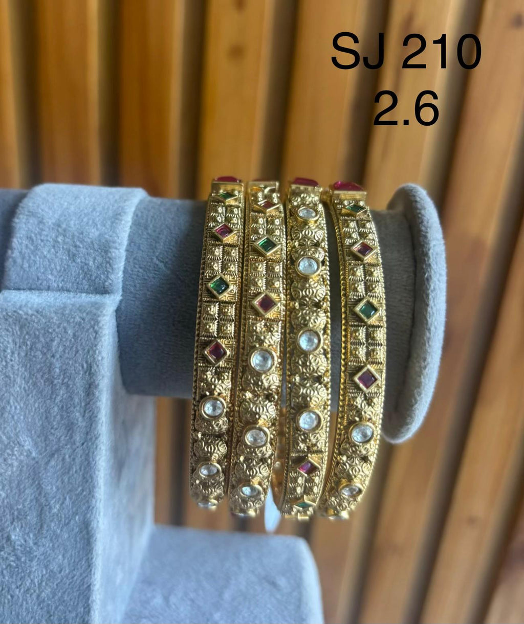 Antique Clear Stone Lattice Bangles — original product photograph