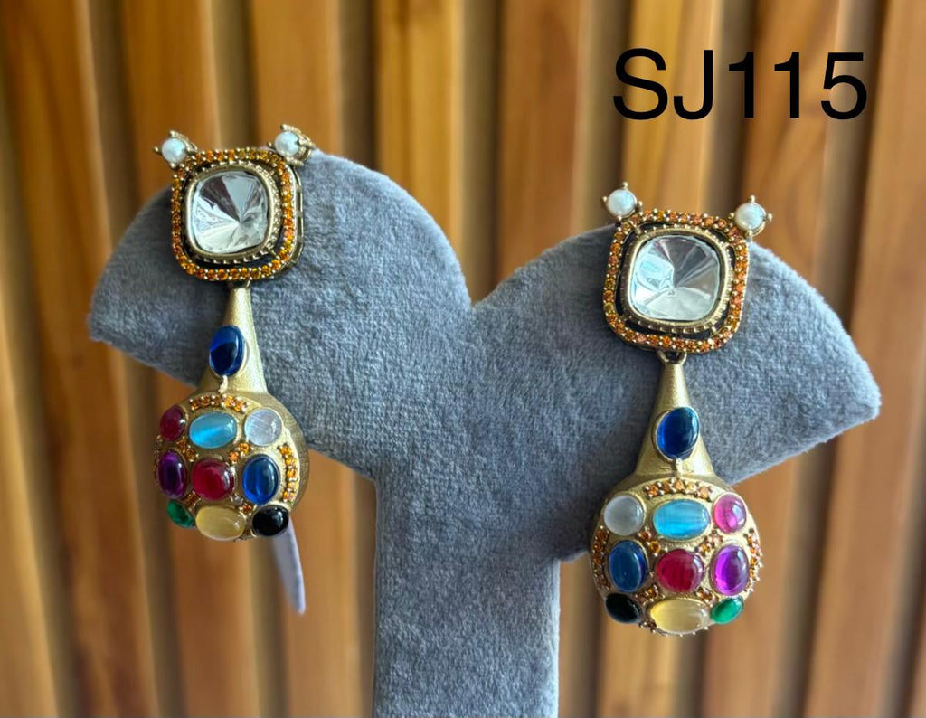 Fusion Multicolour Bead Drop Earrings — original product photograph