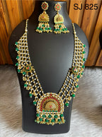 Kundan Green Bead Layered Necklace Set — original product photograph