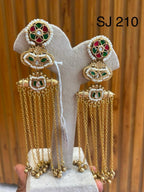 Fusion Floral Mirror Chain Earrings — original product photograph