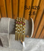 Antique Floral Stone Bangle Set — original product photograph