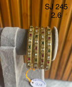 Antique Geometric Panel Bangle Set — original product photograph