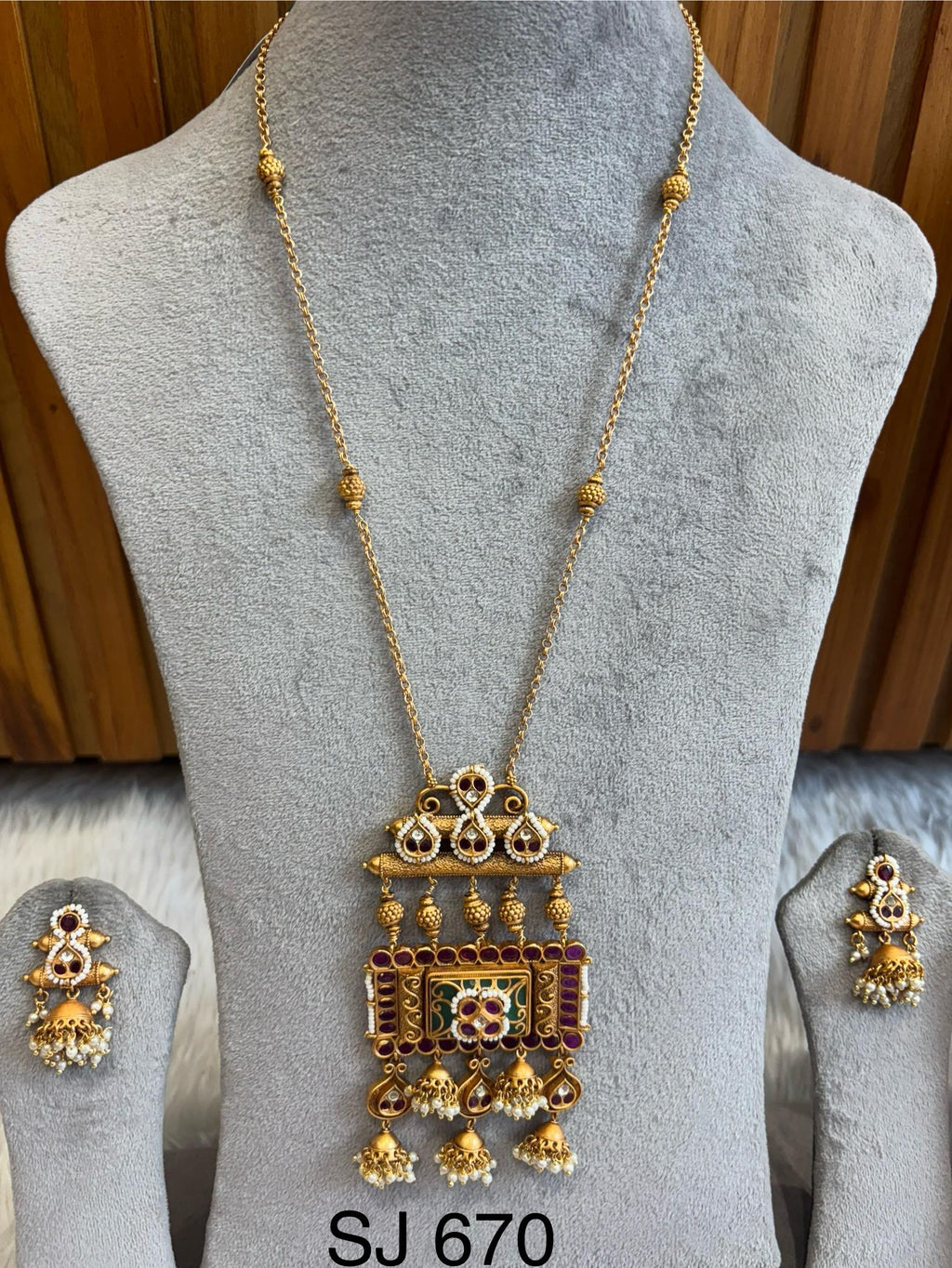 Heritage Temple Panel Pendant Set — original product photograph