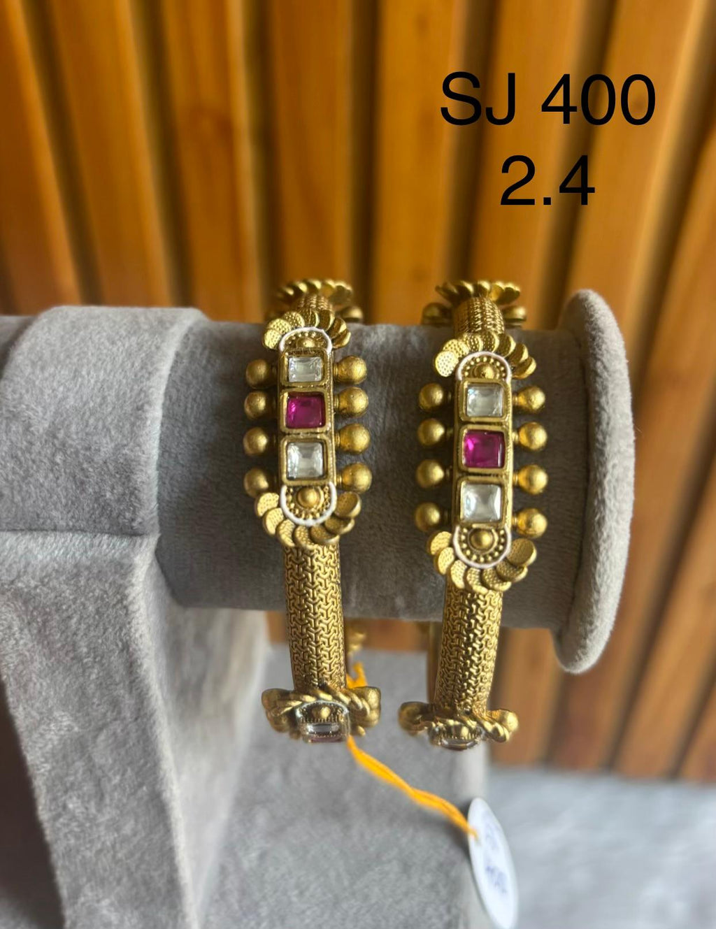 Antique Red Square Motif Bangles — original product photograph