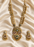 Heritage Round Medallion Necklace Set — AI-styled studio view; compare with original photograph