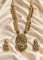 Heritage Round Medallion Necklace Set — AI-styled studio view; compare with original photograph