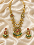 Heritage Round Green Pendant Set — AI-styled studio view; compare with original photograph