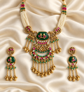 Heritage Red & Green Tassel Set — AI-styled studio view; compare with original photograph