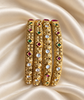 Antique Clear Stone Lattice Bangles — AI-styled studio view; compare with original photograph