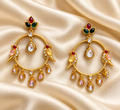 Fusion Red & Green Hoop Drop Earrings — AI-styled studio view; compare with original photograph