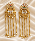 Fusion Red & Green Bell Tassel Earrings — AI-styled studio view; compare with original photograph