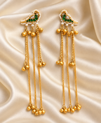 Fusion Green Half-Moon Chain Earrings — AI-styled studio view; compare with original photograph