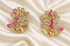 Fusion Floral Vine Stud Earrings — AI-styled studio view; compare with original photograph