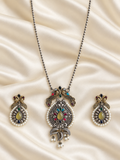 Fusion Filigree Long Pendant Set — AI-styled studio view; compare with original photograph
