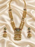 Heritage Rectangular Pendant Necklace Set — AI-styled studio view; compare with original photograph