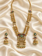 Heritage Rectangular Pendant Necklace Set — AI-styled studio view; compare with original photograph