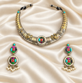 Fusion Mixed-Tone Collar Necklace Set — AI-styled studio view; compare with original photograph