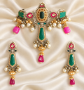 Fusion Green Drop Statement Choker Set — AI-styled studio view; compare with original photograph