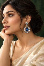 DEMO — Celeste Earrings — illustrative AI-generated model view