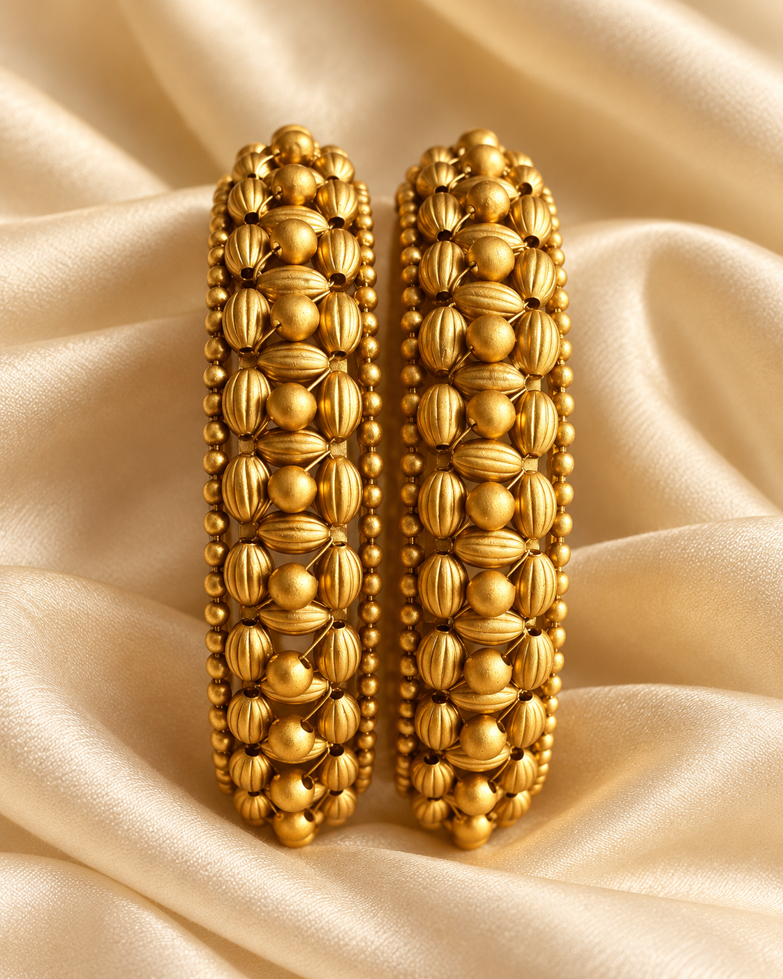 Kundan Raised Bead Bangle Set — AI-styled studio view; illustrative scale, compare original photograph