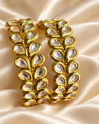 Kundan Oval Kundan Vine Bangle Set — AI-styled studio view; illustrative scale, compare original photograph